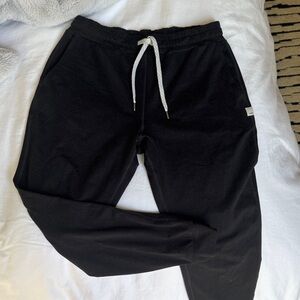 Vuori Black Drawstring Joggers with White Tie